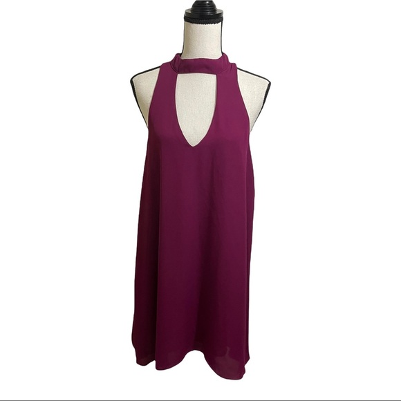 Lulus  womens dress size Large mock neck v neck cutout swing style keyhole - Picture 3 of 14